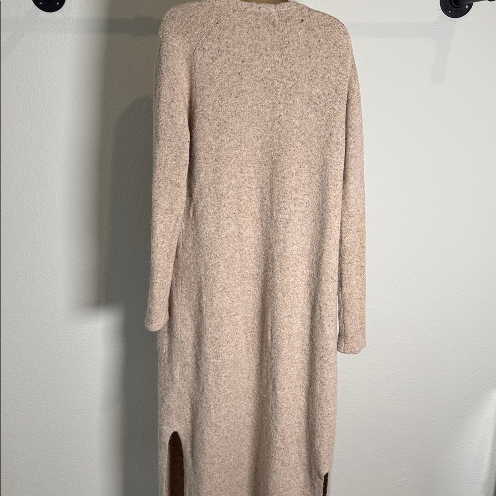 Vince Boucle Speckled Tan Wool Duster Cardigan Size Medium - Picture 5 of 6